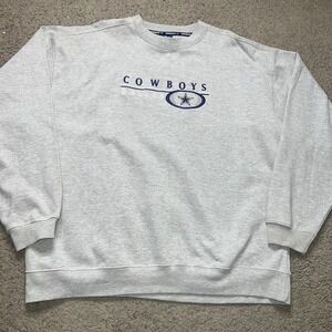 Vintage Dallas Cowboys Crewneck Sweater 90s Y2K Lee Sport Size XXL Gray Wow 2xl